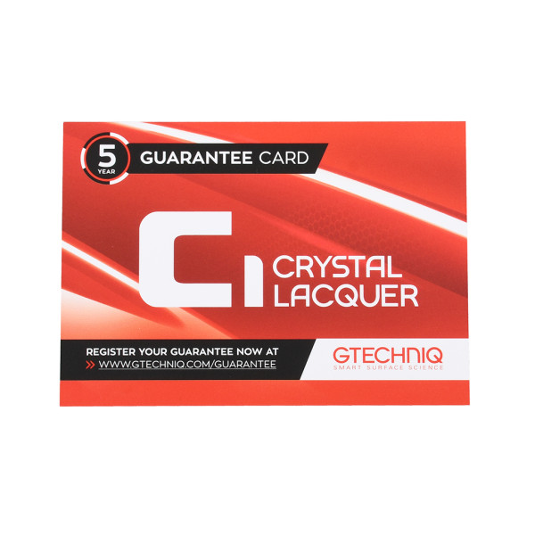 Gtechniq Guarantee Garantie Registrierungskarte C1 - 1 Karte pro Flasche!